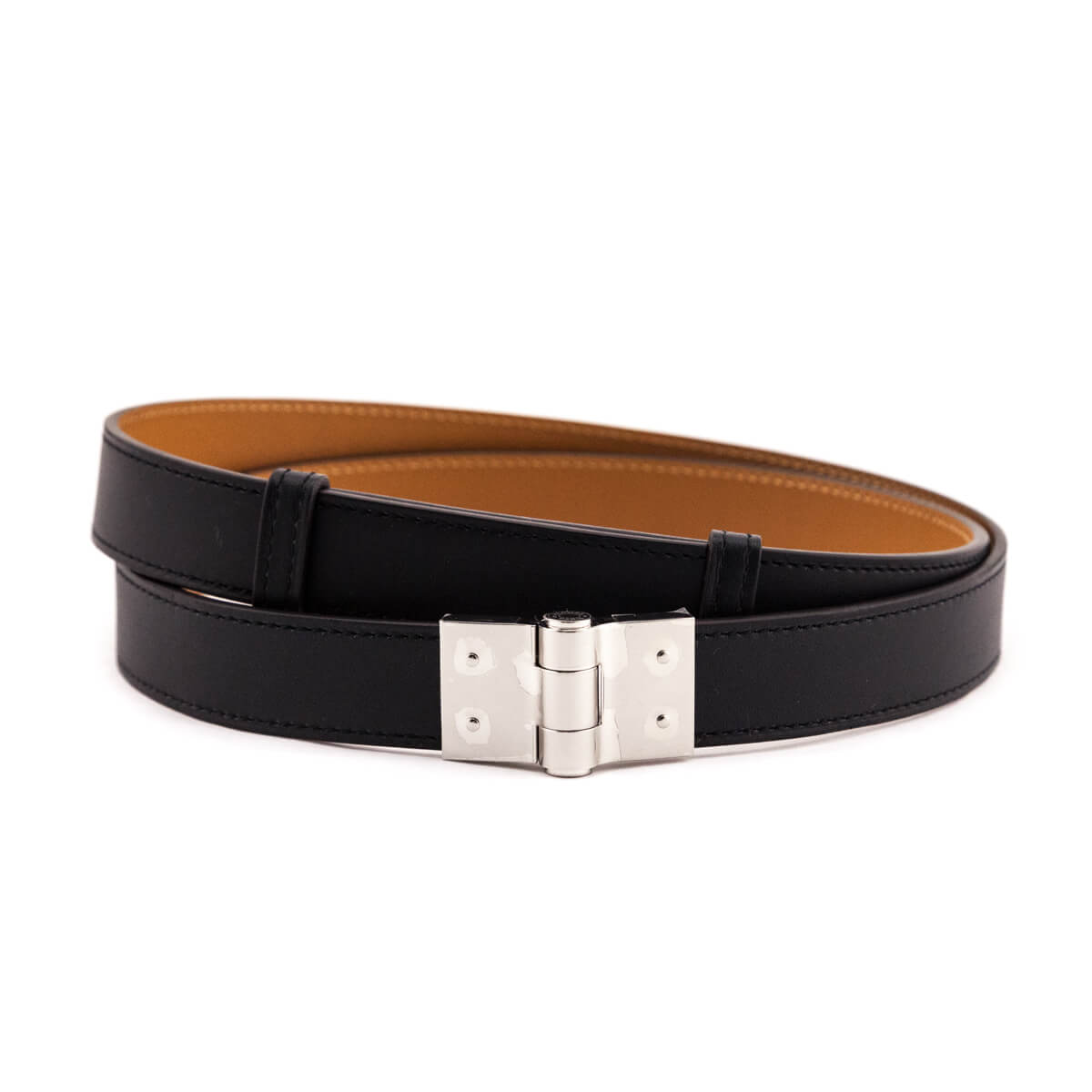 Hermes Black & Palladium Charniere Sombrero Belt 22 - Love that Bag etc - Preowned Authentic Designer Handbags & Preloved Fashions