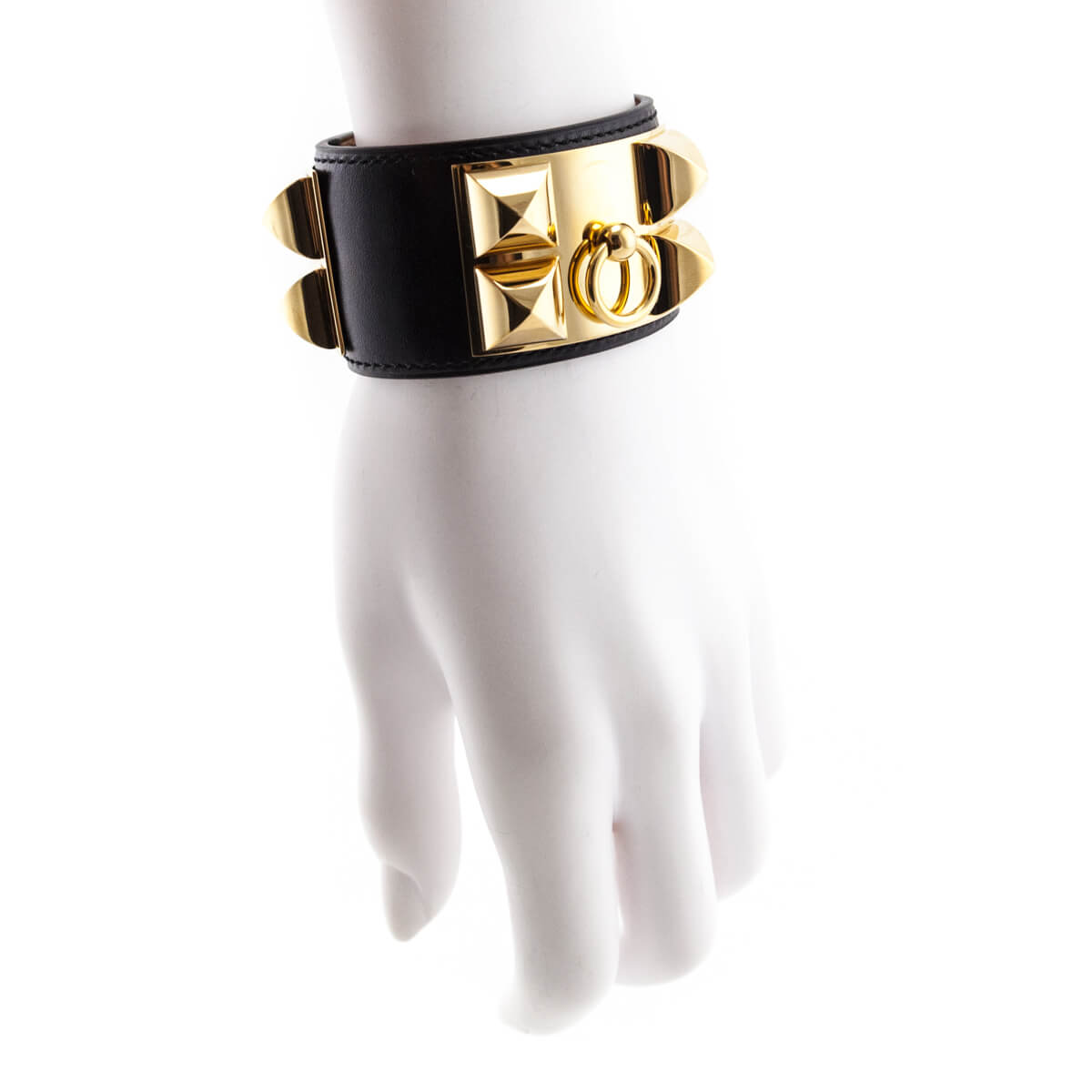 Hermes Black Box Leather Collier de Chien Bracelet Size S - Love that Bag etc - Preowned Authentic Designer Handbags & Preloved Fashions