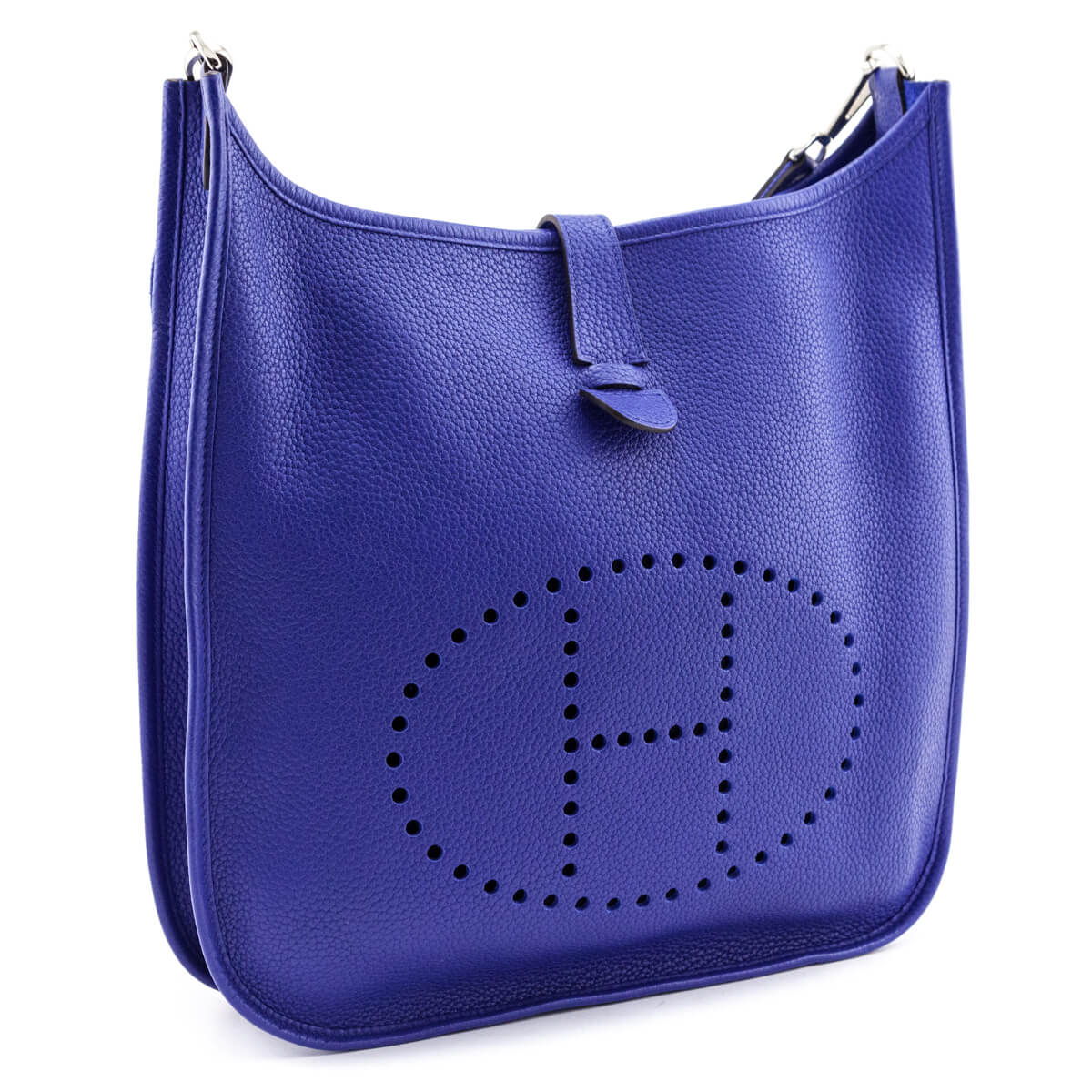 Hermes Bleu Royal Clemence Evelyne III GM - Love that Bag etc - Preowned Authentic Designer Handbags & Preloved Fashions
