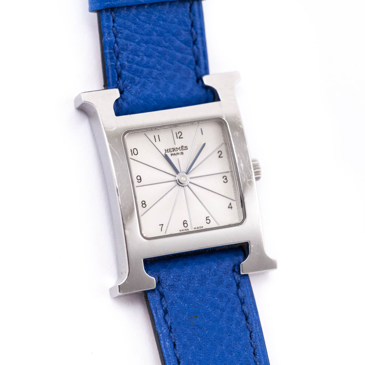 Hermes Blue Stainless Steel Epsom 21mm Heure H Quartz Watch - Love that Bag etc - Preowned Authentic Designer Handbags & Preloved Fashions