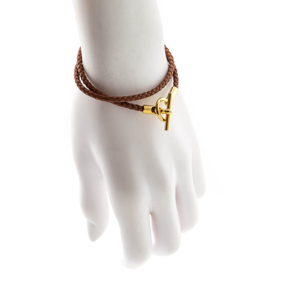 Hermes Gold Leather Glenan Double Tour Bracelet - Love that Bag etc - Preowned Authentic Designer Handbags & Preloved Fashions