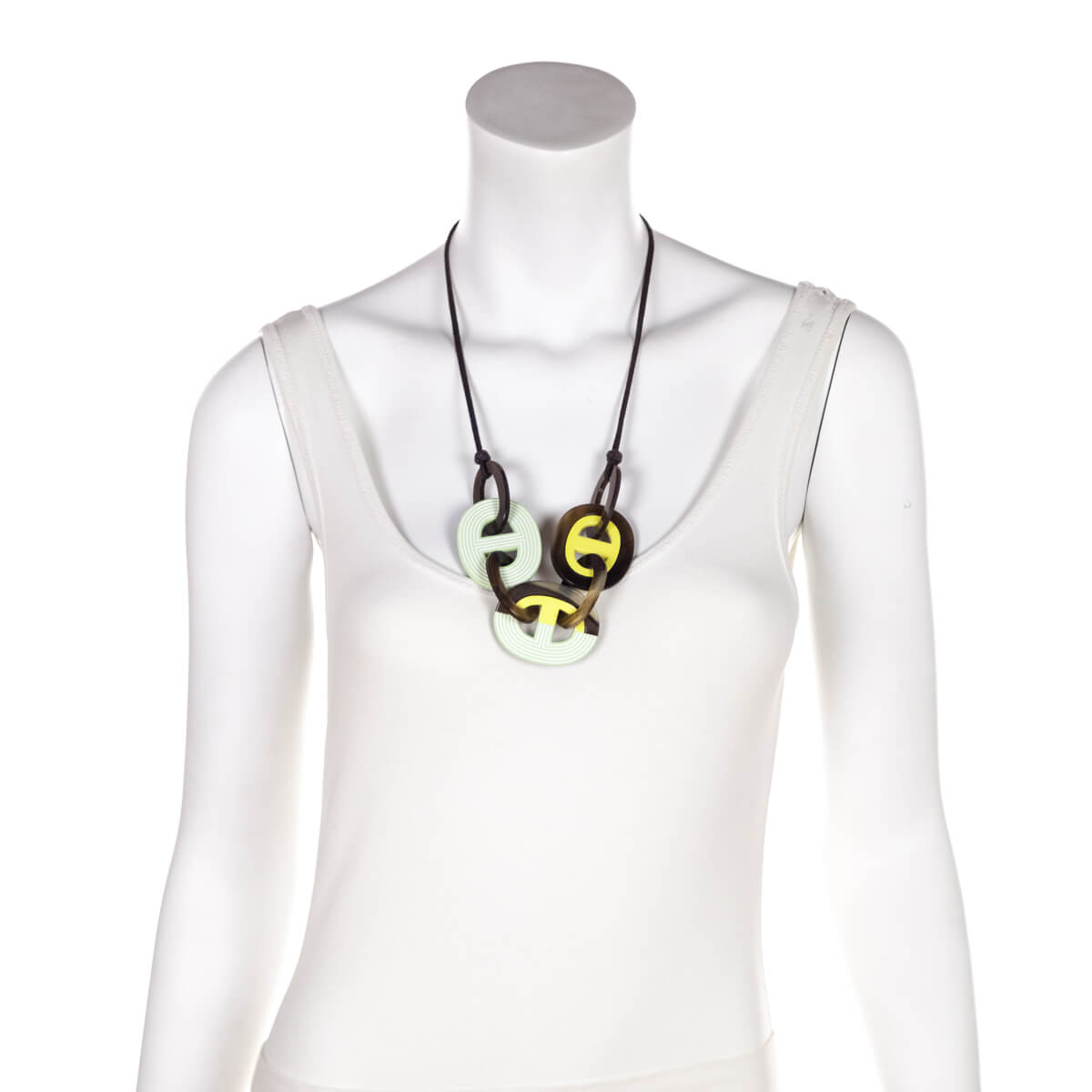 Hermes Horn, Yellow & Green Karamba Necklace - Love that Bag etc - Preowned Authentic Designer Handbags & Preloved Fashions