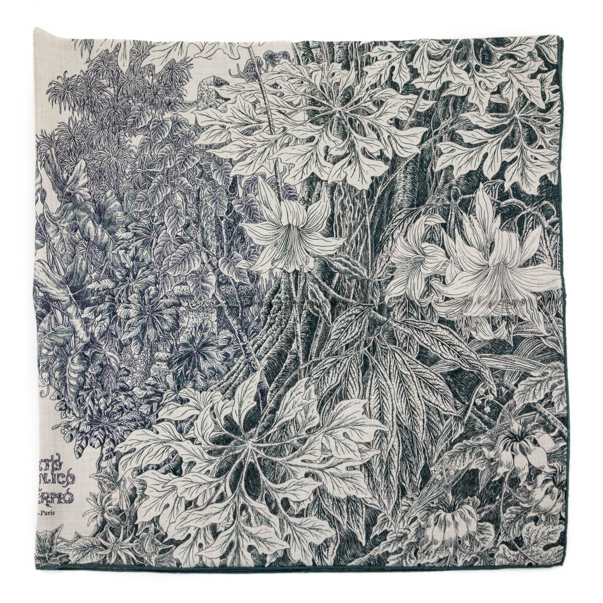 Hermes Loden Green & Natural Cashmere All'Orto Botanico di Palermo Shawl 140 - Love that Bag etc - Preowned Authentic Designer Handbags & Preloved Fashions