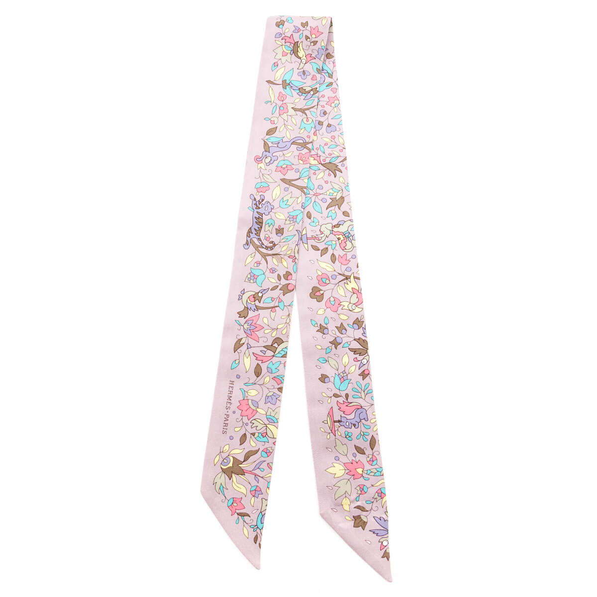 Hermes Pink Floral Twilly - Love that Bag etc - Preowned Authentic Designer Handbags & Preloved Fashions