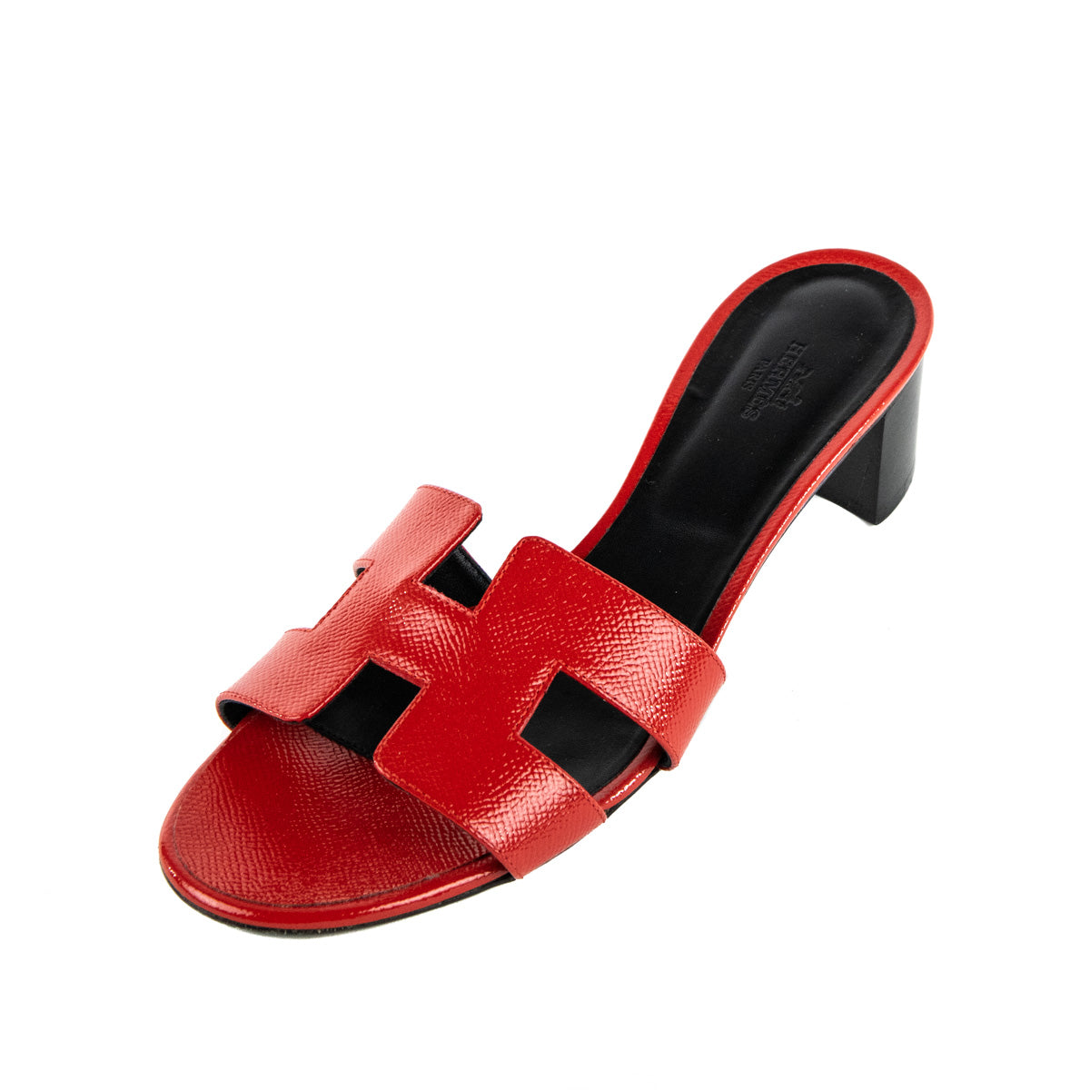 Hermes Red Patent Epsom Oasis Slide Sandals Size US 11 | EU 41 - Love that Bag etc - Preowned Authentic Designer Handbags & Preloved Fashions