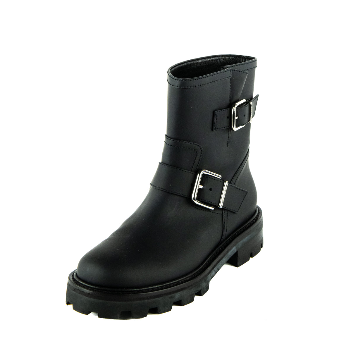 Jimmy Choo Black Matte Rubberised Leather Youth II Boots Size US 6.5 | EU 36.5 - Love that Bag etc - Preowned Authentic Designer Handbags & Preloved Fashions