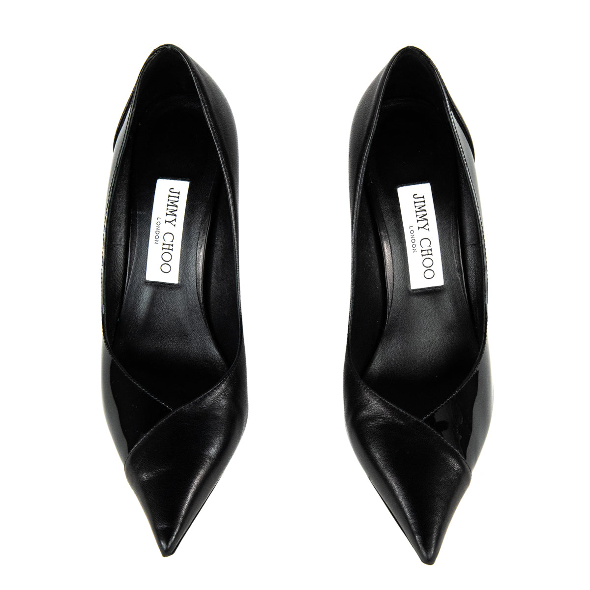 Jimmy Choo Black Nappa & Patent Cass 95 Pumps US 7.5 | EU 37.5 - Love that Bag etc - Preowned Authentic Designer Handbags & Preloved Fashions