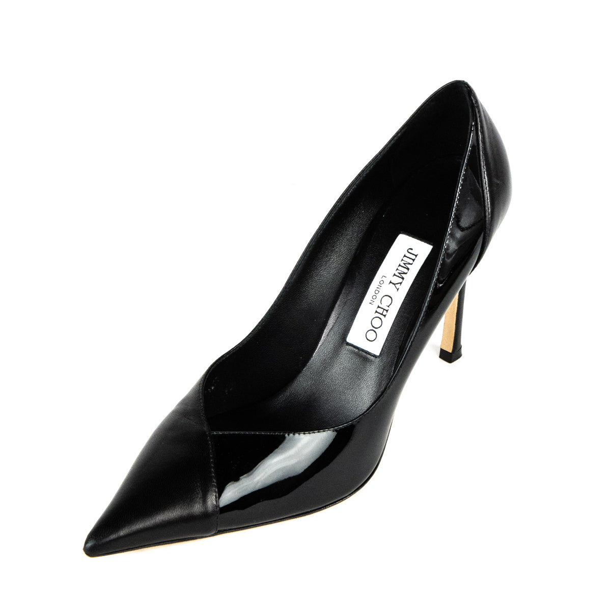 Jimmy Choo Black Nappa & Patent Cass 95 Pumps US 7.5 | EU 37.5 - Love that Bag etc - Preowned Authentic Designer Handbags & Preloved Fashions