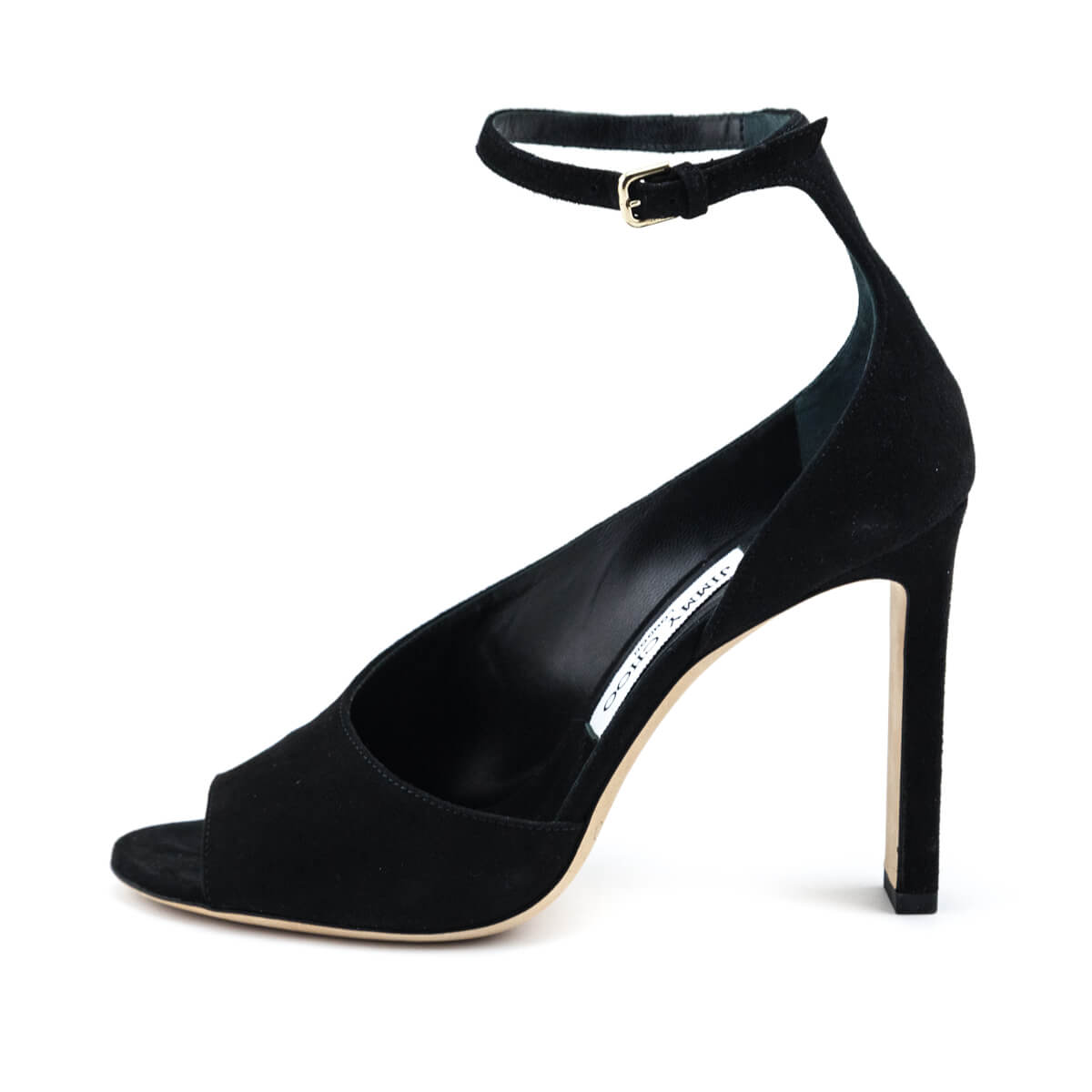 Jimmy Choo Black Suede Theresa Half-d'Orsay Ankle Strap Sandals Size US 7 | EU 37 - Love that Bag etc - Preowned Authentic Designer Handbags & Preloved Fashions