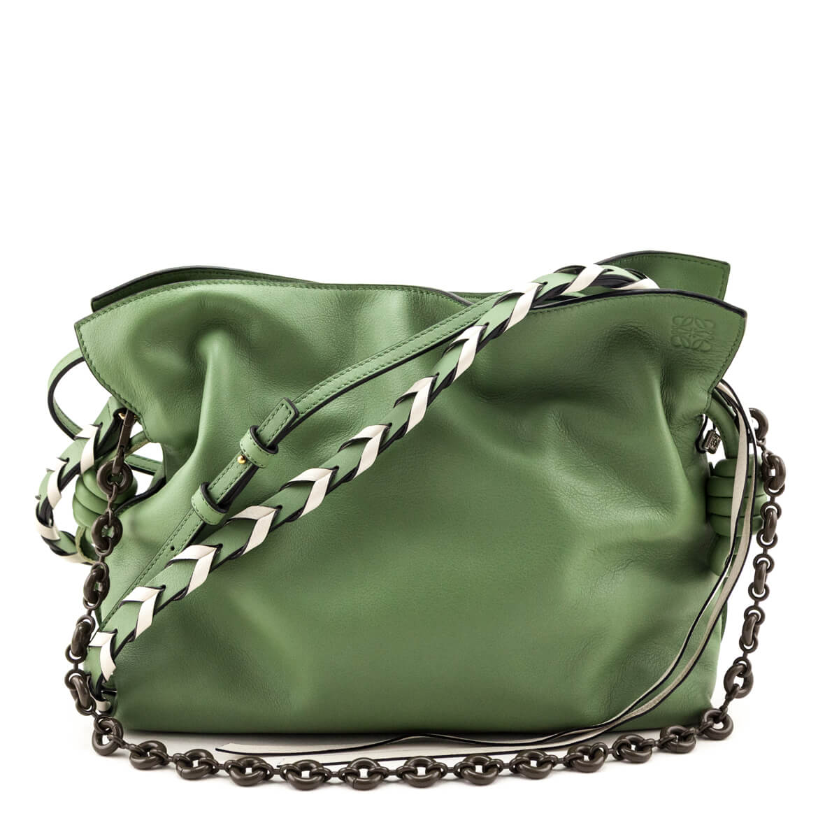 Loewe Rosemary Nappa Medium Flamenco Knot Bag with Donut & Braided Straps - Love that Bag etc - Preowned Authentic Designer Handbags & Preloved Fashions