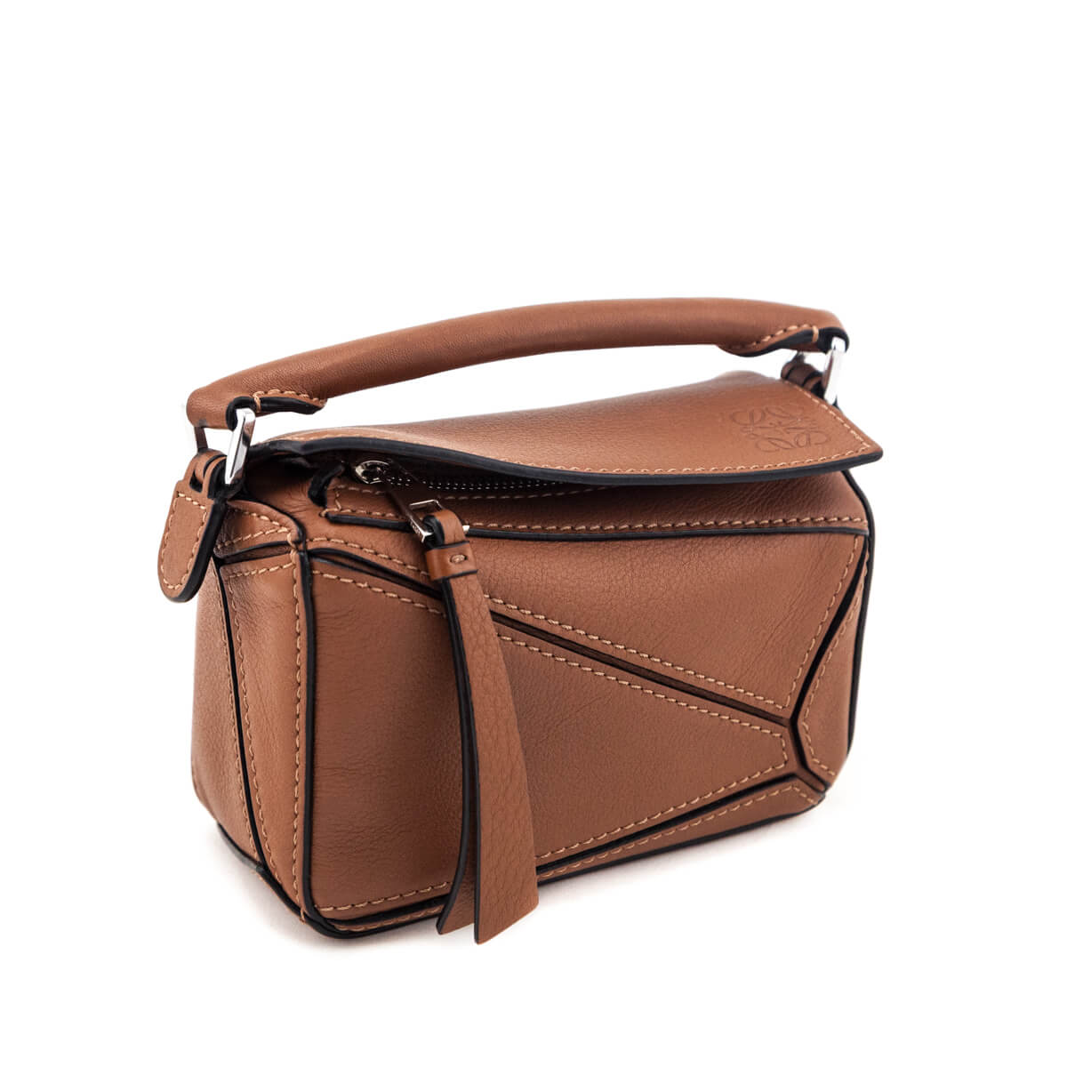 Loewe Tan Calfskin Nano Puzzle Bag - Love that Bag etc - Preowned Authentic Designer Handbags & Preloved Fashions