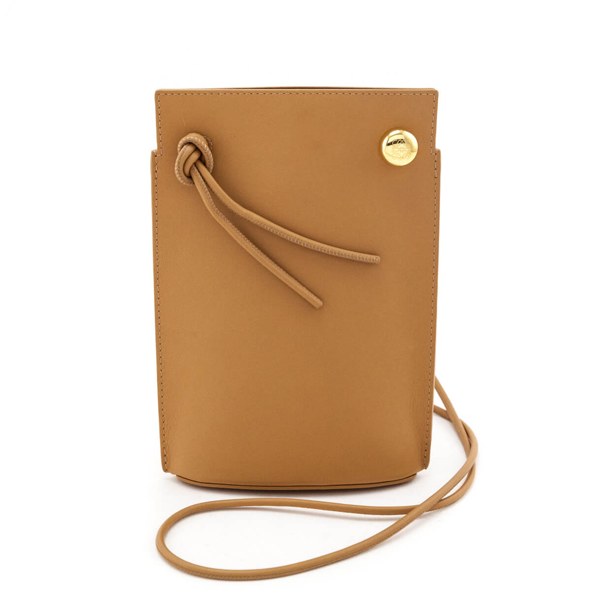Loewe Tan Calfskin Pebble Dice Pocket Pouch - Love that Bag etc - Preowned Authentic Designer Handbags & Preloved Fashions