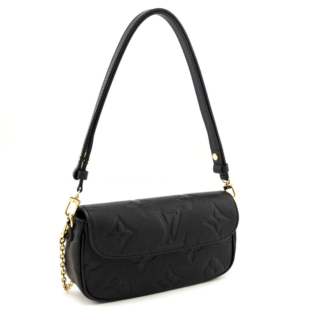 Louis Vuitton Black Empreinte Monogram Giant Ivy Wallet On Chain - Love that Bag etc - Preowned Authentic Designer Handbags & Preloved Fashions