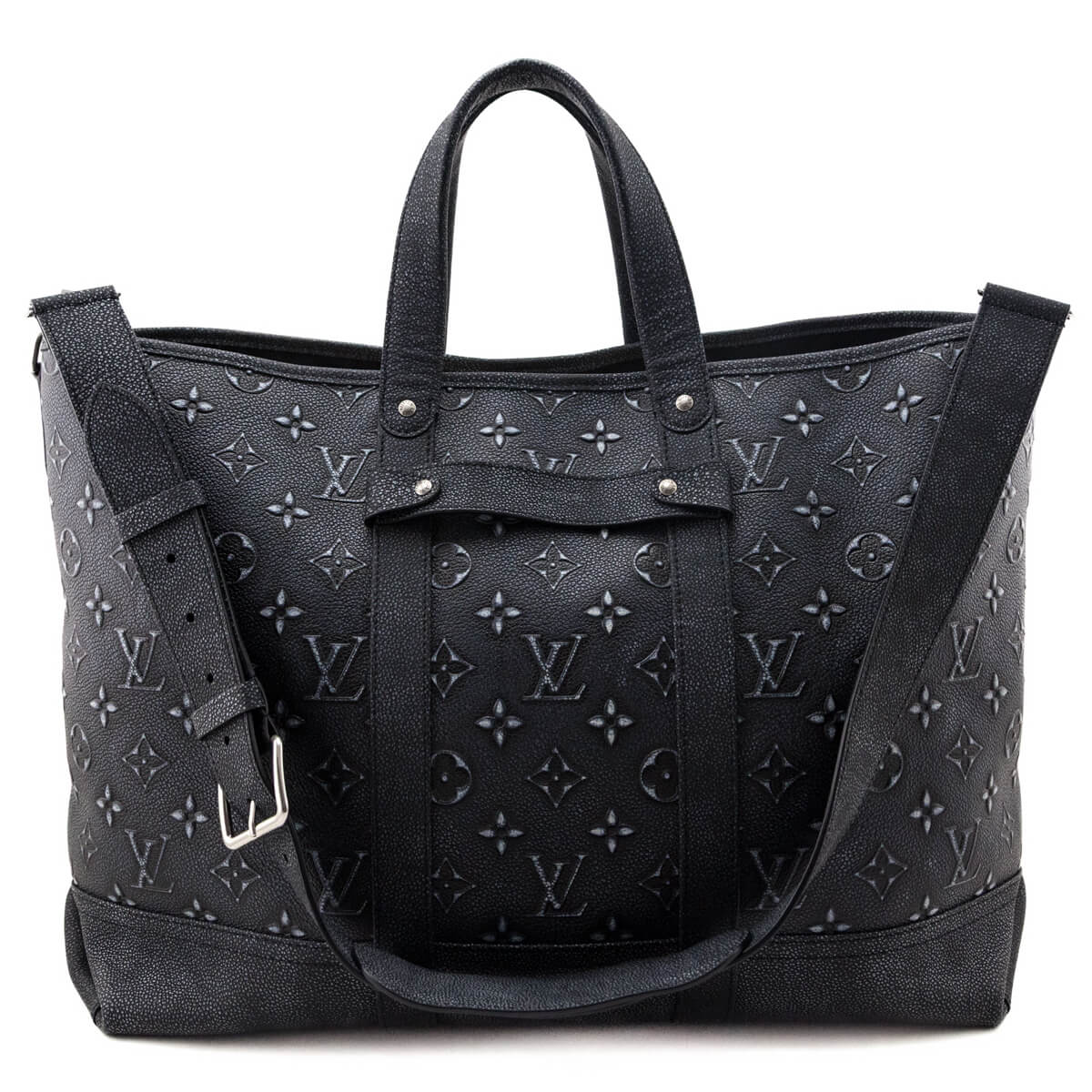 Louis Vuitton Charcoal Cowhide Faded Monogram Journey Tote - Love that Bag etc - Preowned Authentic Designer Handbags & Preloved Fashions