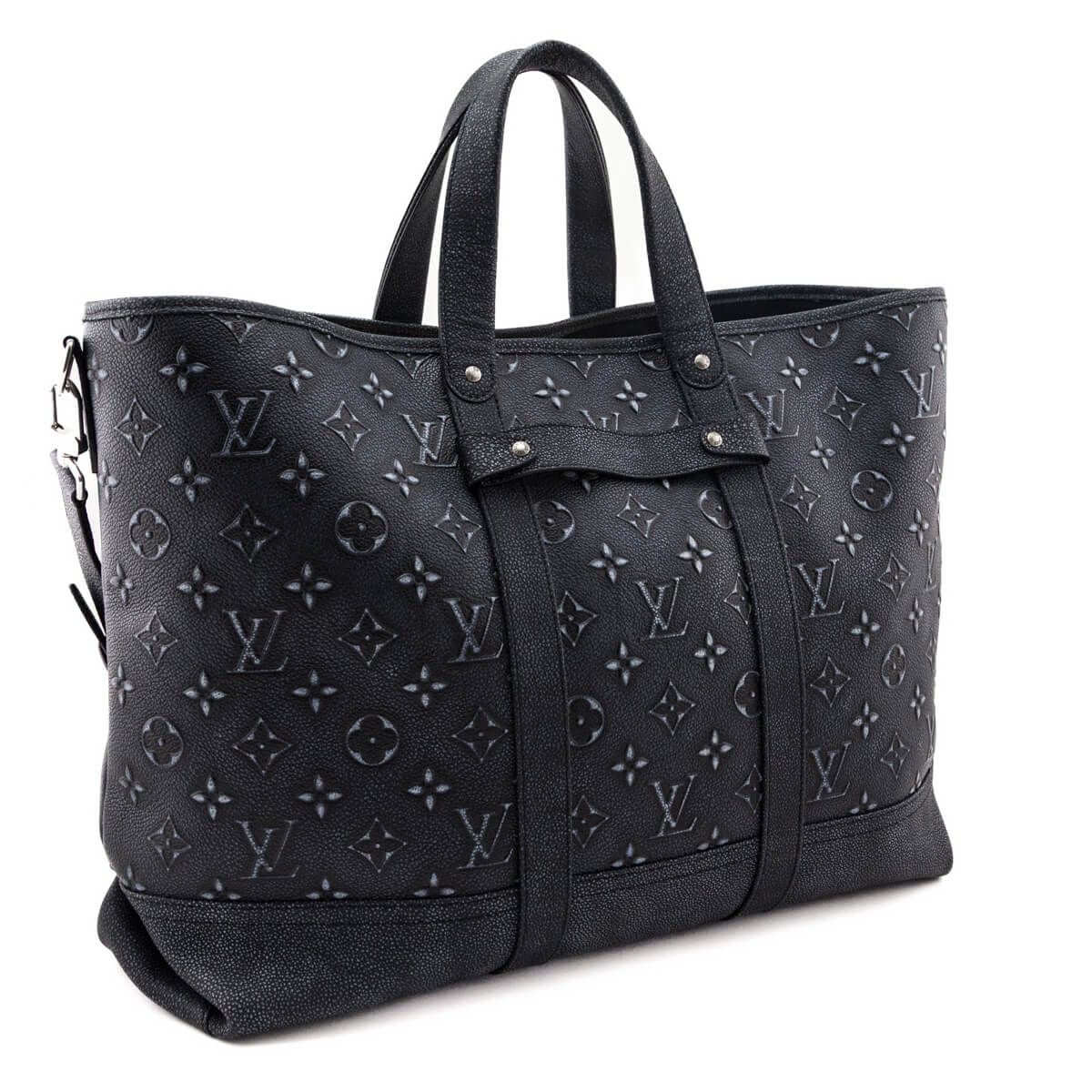 Louis Vuitton Charcoal Cowhide Faded Monogram Journey Tote - Love that Bag etc - Preowned Authentic Designer Handbags & Preloved Fashions