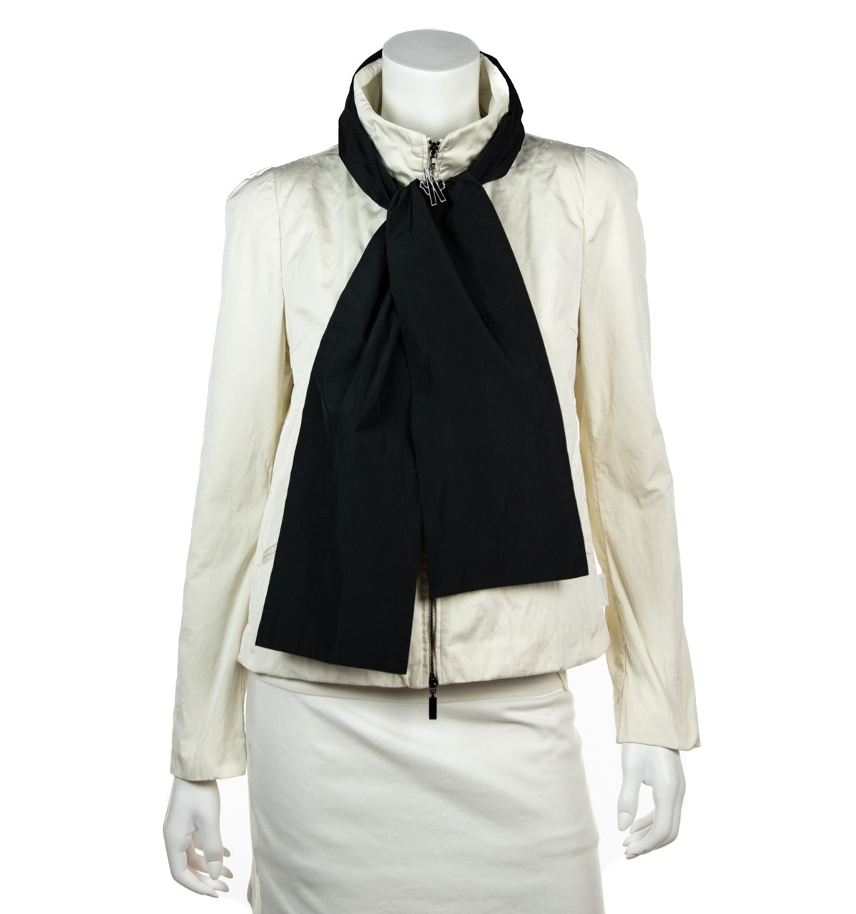 Moncler White Rain Jacket with Scarf Size M | 2 - Love that Bag etc - Preowned Authentic Designer Handbags & Preloved Fashions