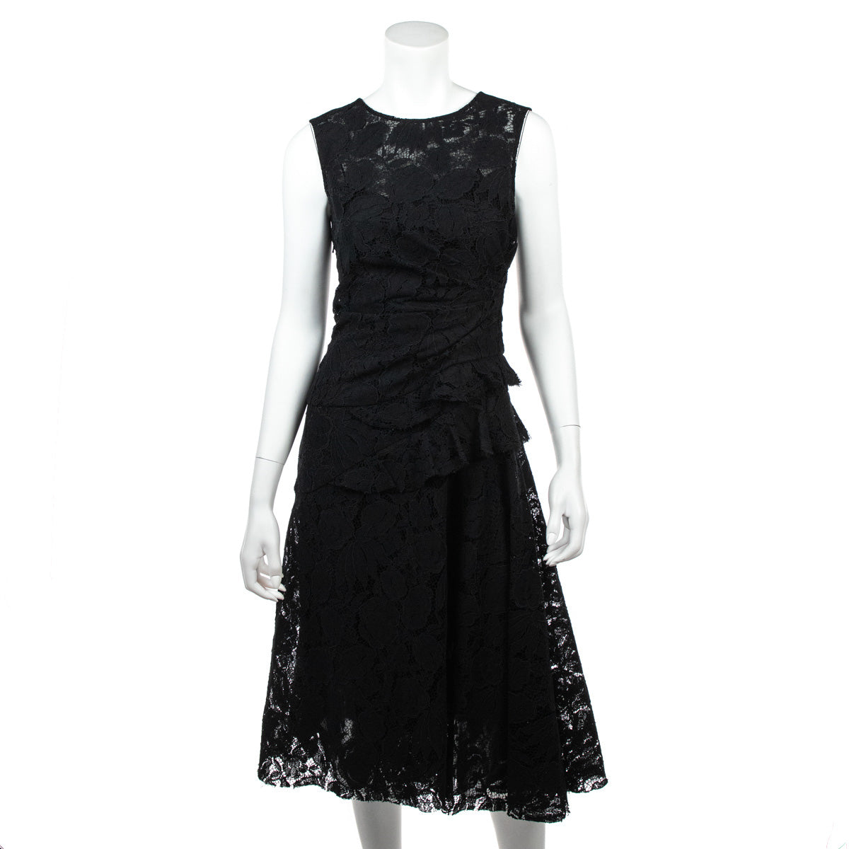 Oscar de la Renta Black Lace Sleeveless Midi Dress Size XXS | US 2 - Love that Bag etc - Preowned Authentic Designer Handbags & Preloved Fashions