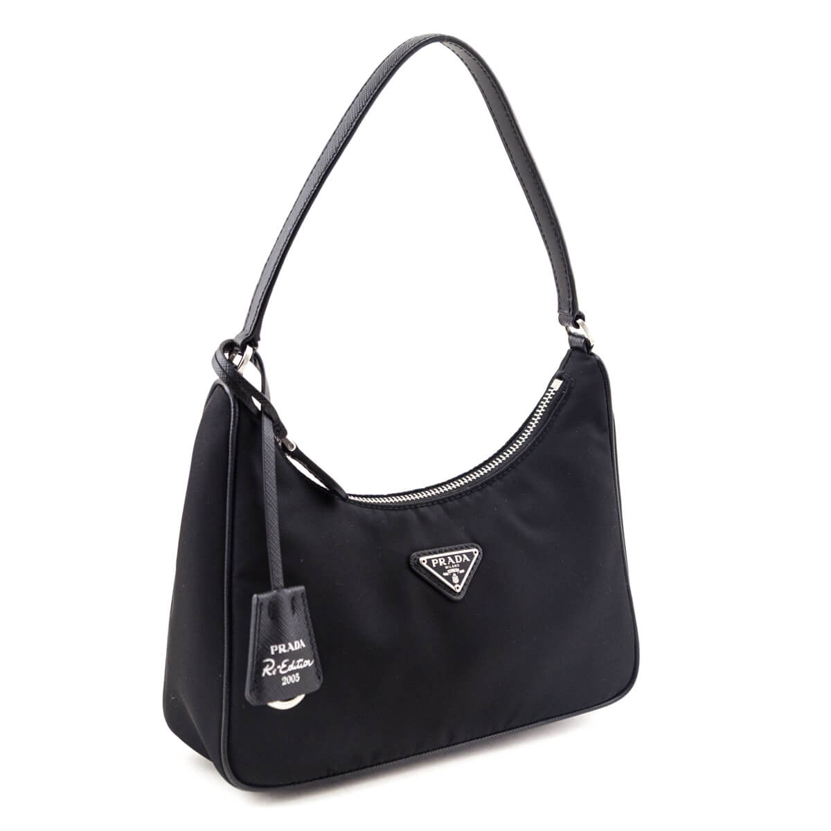 Prada Black Tessuto Nylon Saffiano Mini Re-Edition 2005 Bag - Love that Bag etc - Preowned Authentic Designer Handbags & Preloved Fashions