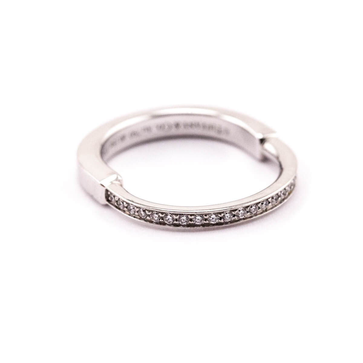 Tiffany & Co. 18 K White Gold & Diamond Lock Ring Size 7 - Love that Bag etc - Preowned Authentic Designer Handbags & Preloved Fashions
