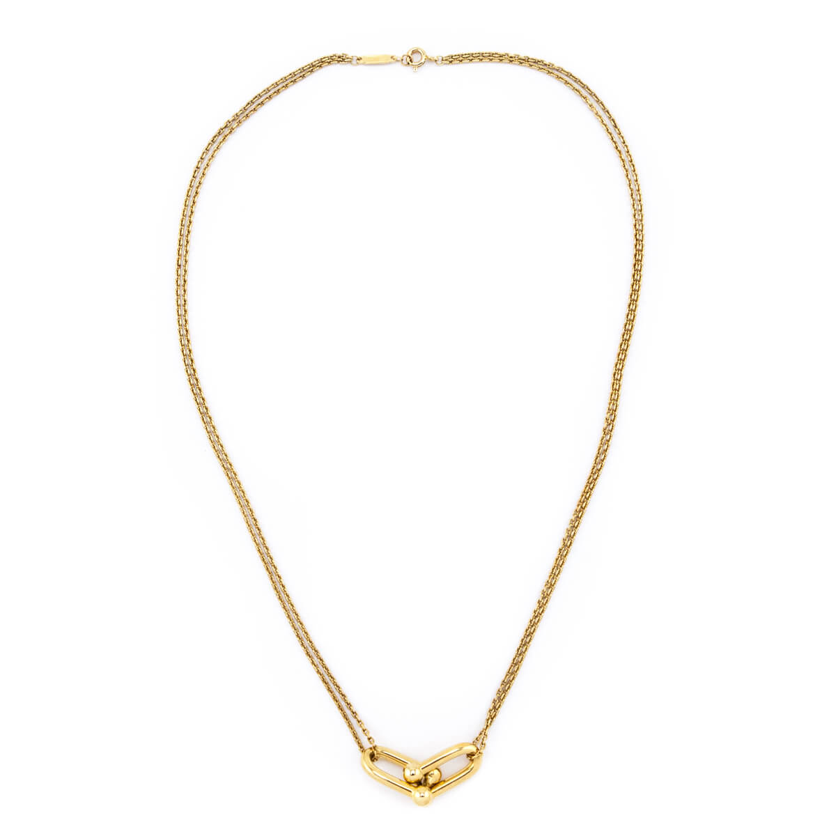 Tiffany & Co. 18K Gold HardWear Large Double Link Pendant Necklace - Love that Bag etc - Preowned Authentic Designer Handbags & Preloved Fashions