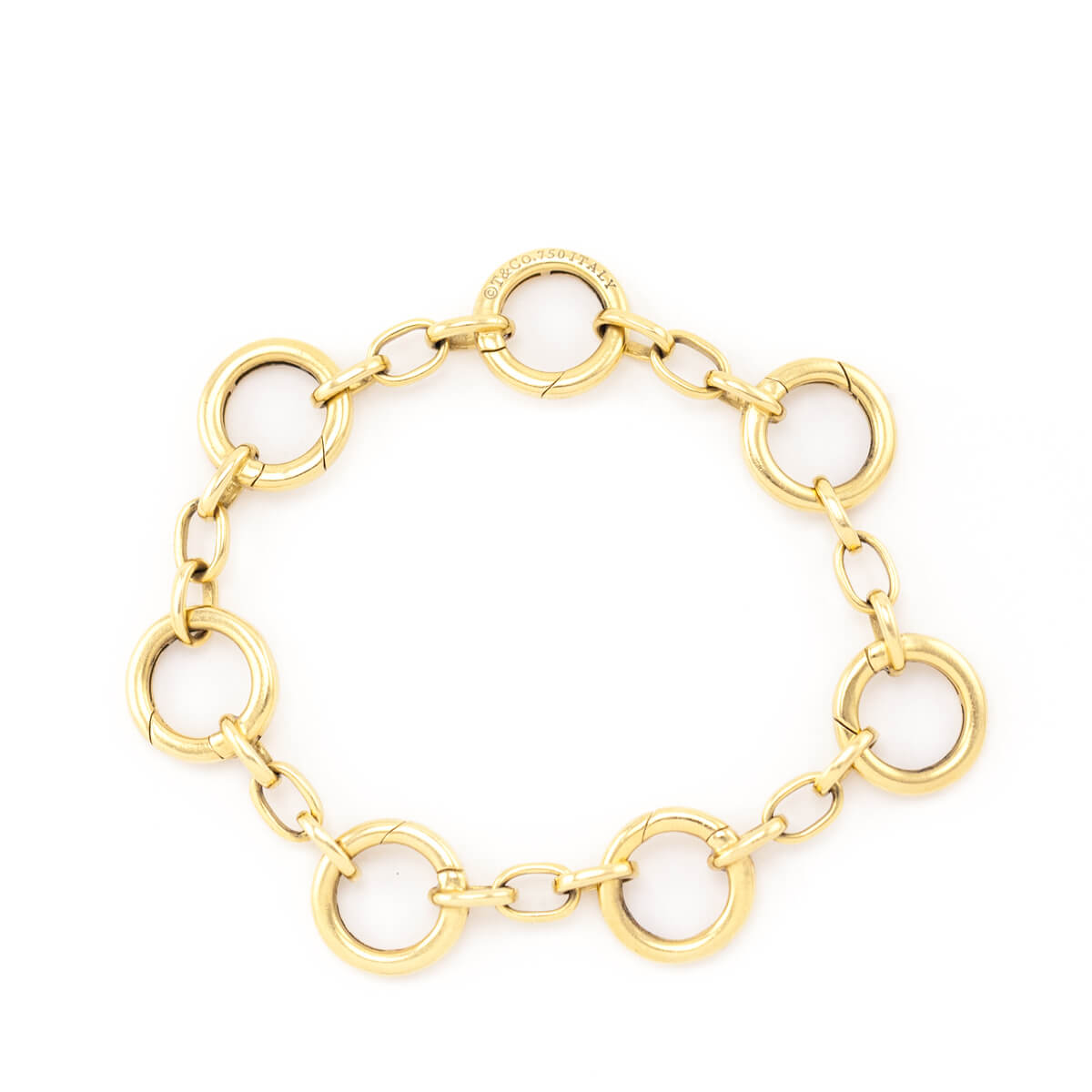 Tiffany & Co. 18K Gold Round Link Charm Bracelet - Love that Bag etc - Preowned Authentic Designer Handbags & Preloved Fashions