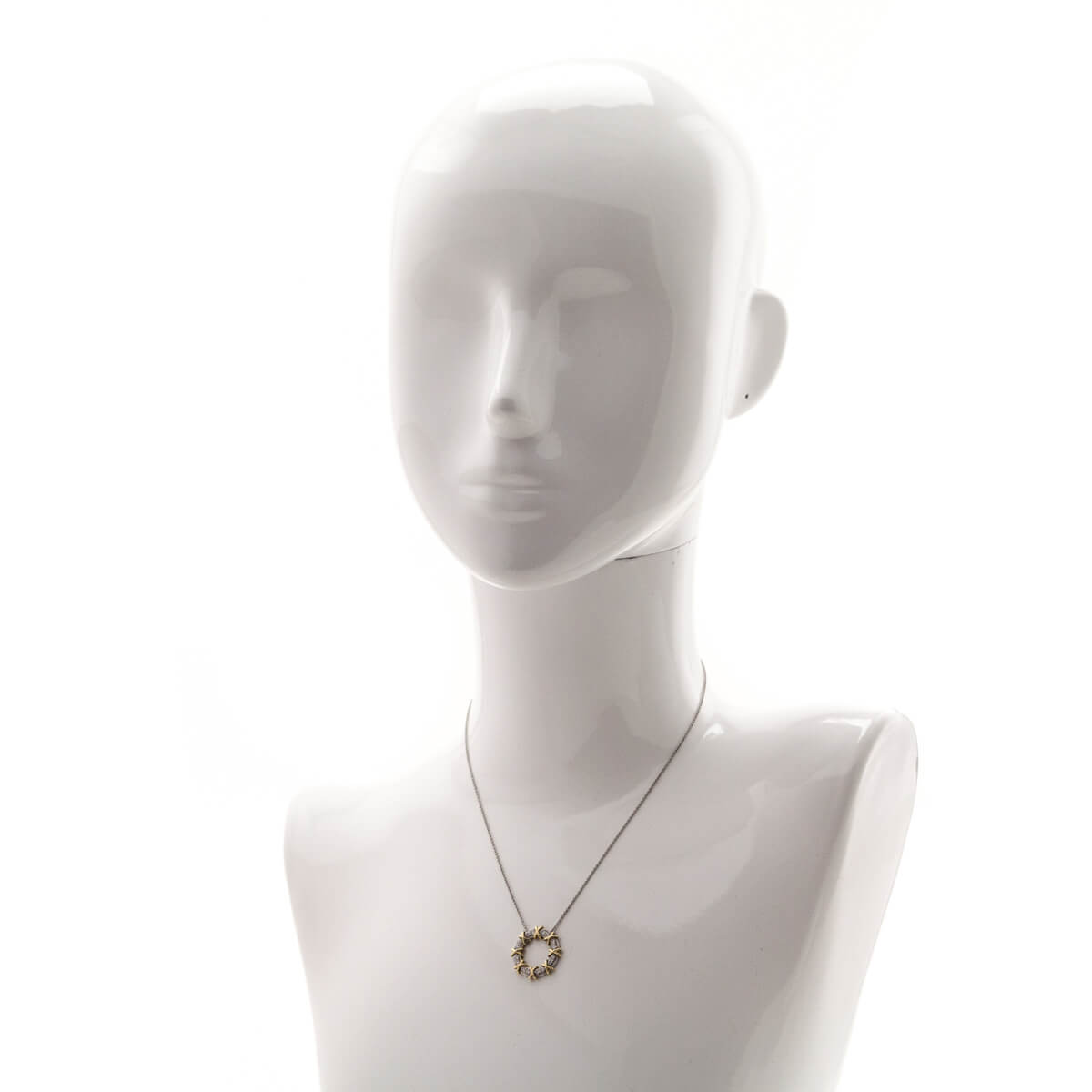 Tiffany & Co. Platinum & 18K Gold Diamond Schlumberger Sixteen Stone Circle Pendant Necklace - Love that Bag etc - Preowned Authentic Designer Handbags & Preloved Fashions