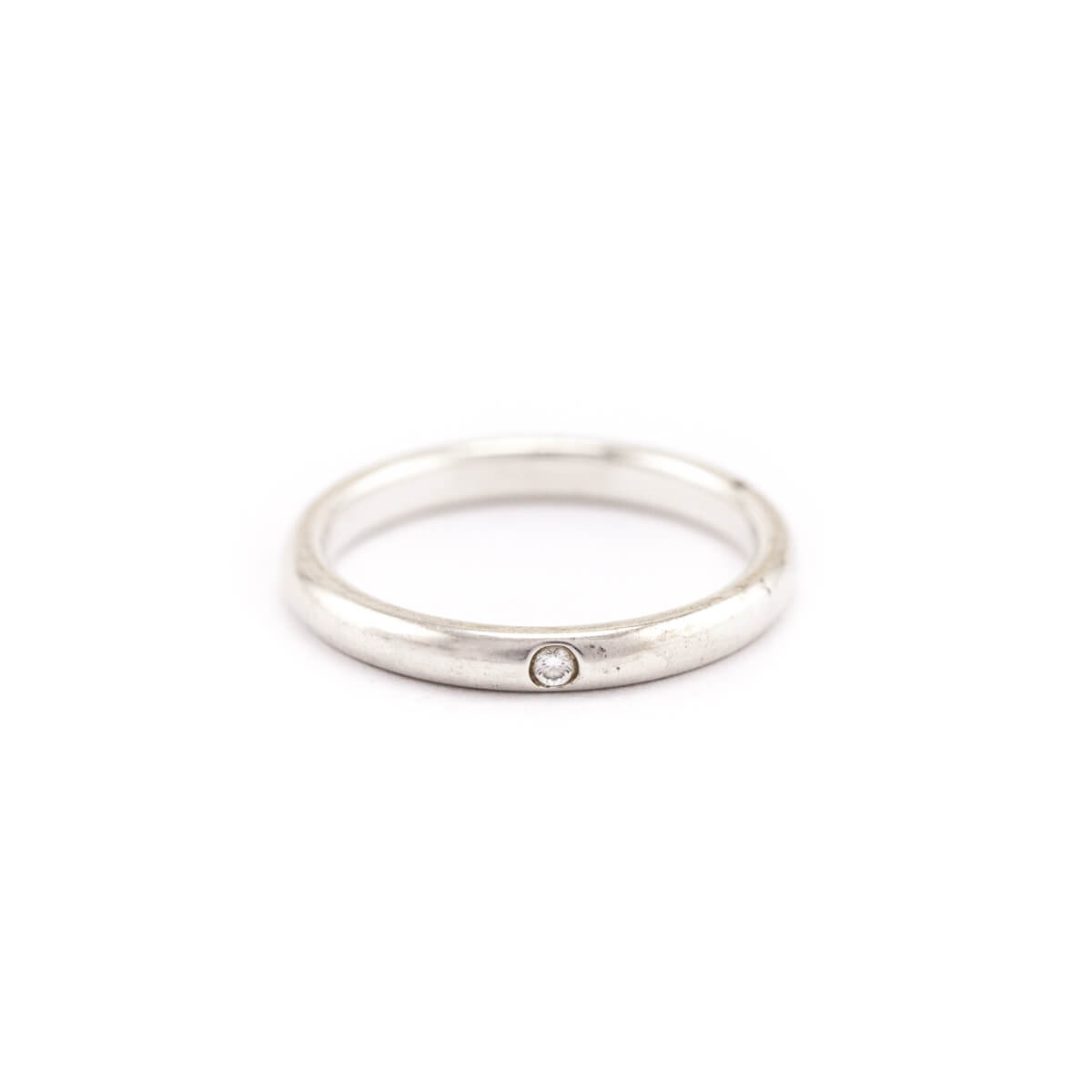 Tiffany & Co. Sterling Silver Elsa Peretti Diamond Stacking Ring Size 8 - Love that Bag etc - Preowned Authentic Designer Handbags & Preloved Fashions