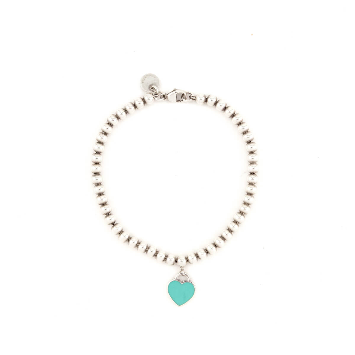 Tiffany Sterling Silver Blue Enamel Heart Tag Bead Bracelet Size S - Love that Bag etc - Preowned Authentic Designer Handbags & Preloved Fashions