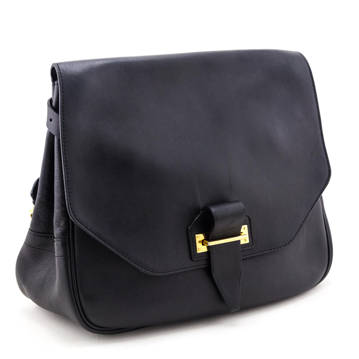 Tom Ford Black Calfskin Zipper Strap Shoulder Bag - Love that Bag etc - Preowned Authentic Designer Handbags & Preloved Fashions