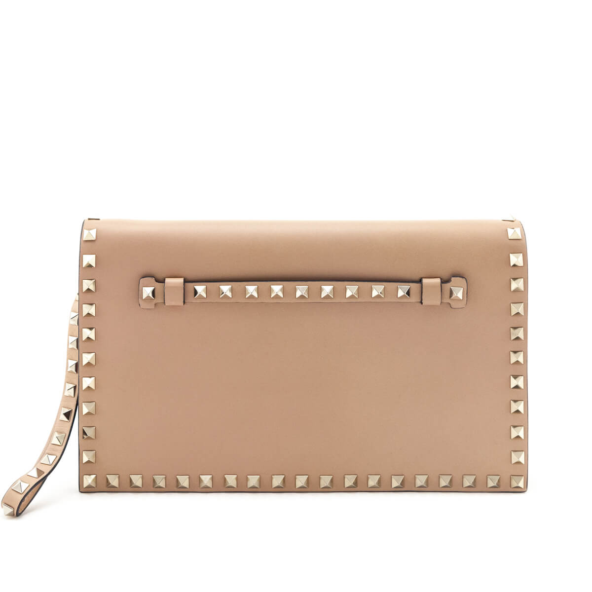 Valentino Poudre Nappa Rockstud Wristlet Clutch - Love that Bag etc - Preowned Authentic Designer Handbags & Preloved Fashions