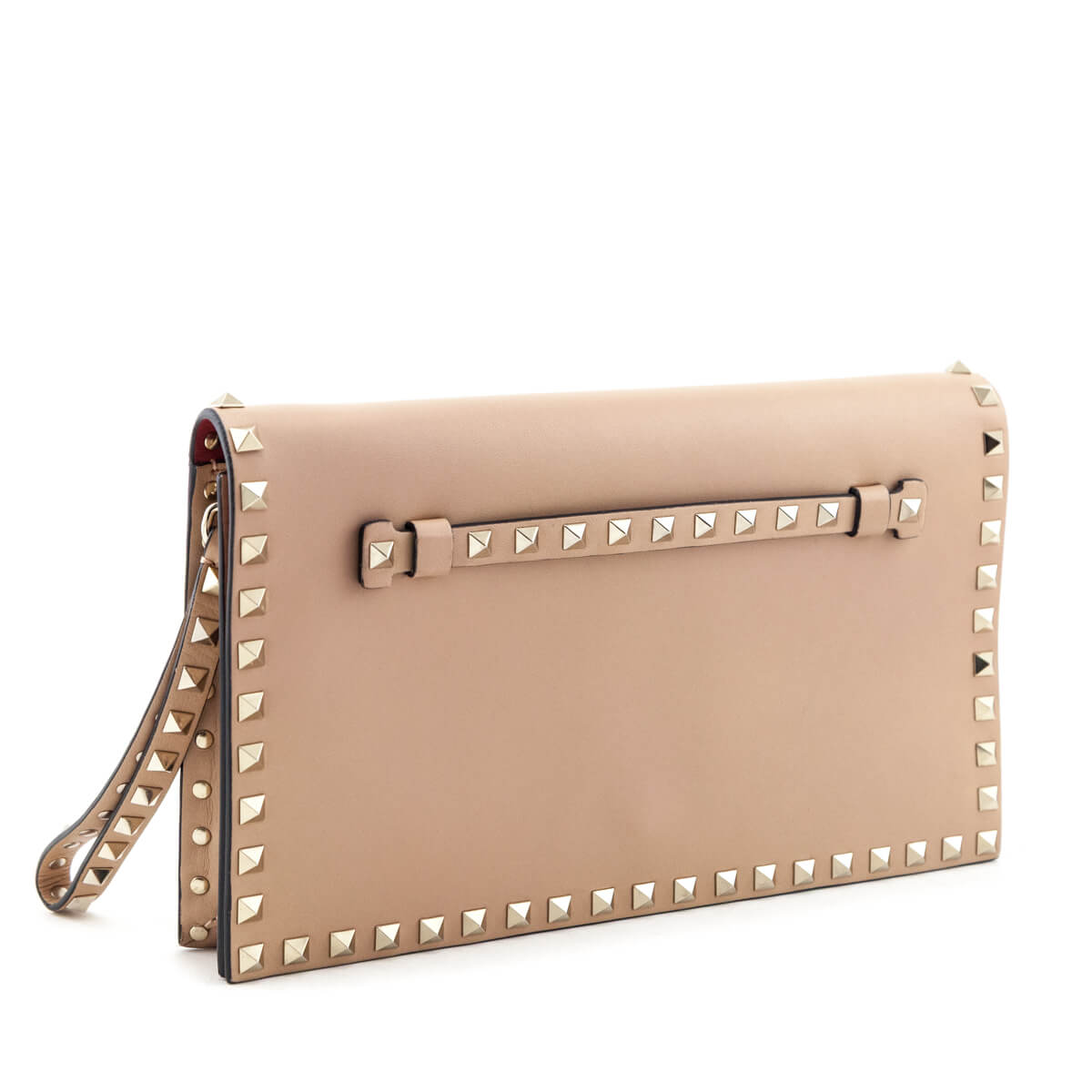 Valentino Poudre Nappa Rockstud Wristlet Clutch - Love that Bag etc - Preowned Authentic Designer Handbags & Preloved Fashions